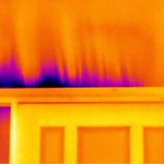 Thermal Image Of Air Leakage Of An External House Door.